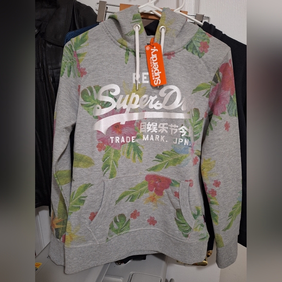 NWT Superdry And Co Vintage Logo Photo Tropical Floral Hoodie Sweatshirt - Picture 12 of 12
